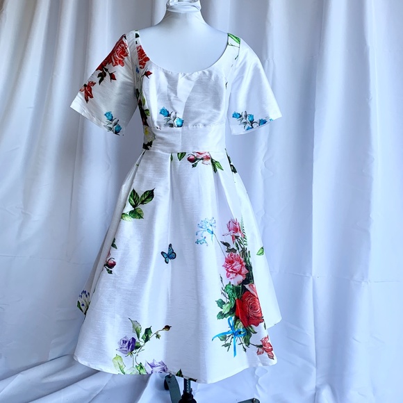 eshakti Dresses & Skirts - eShakti White Silk Dupioni Chelsea Dress